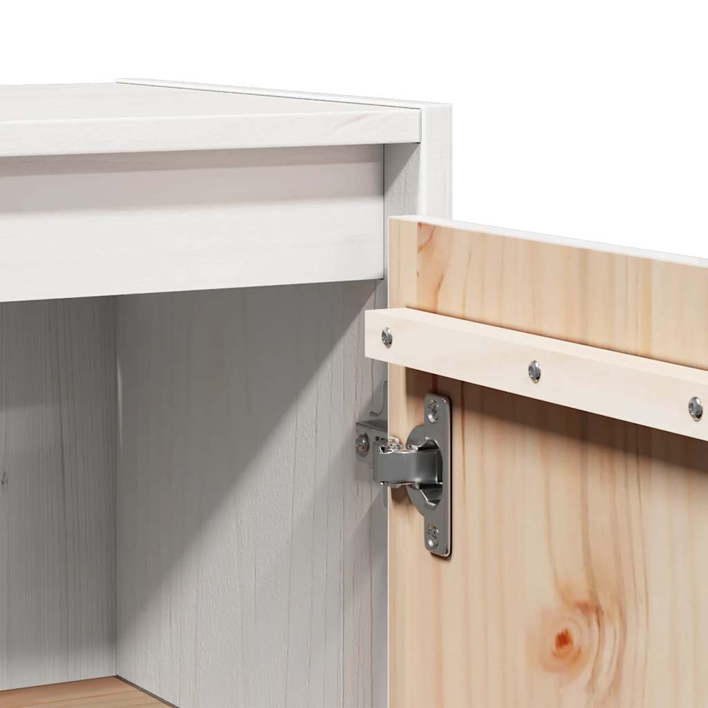 Pensili 2 pz Bianchi 30x30x60 cm in Legno Massello di Pino | homemem39