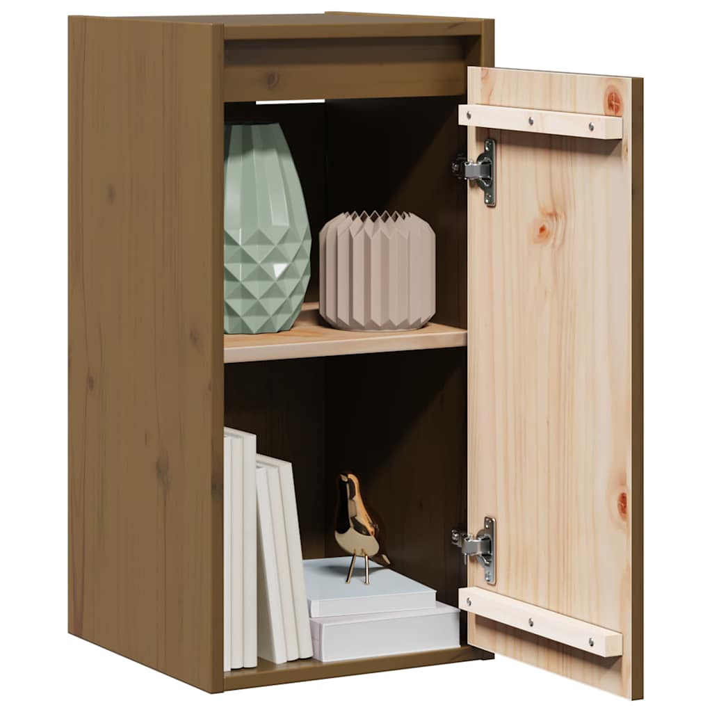 Pensili 2 pz Marrone ambra 80x30x35cm in Legno Massello di Pino