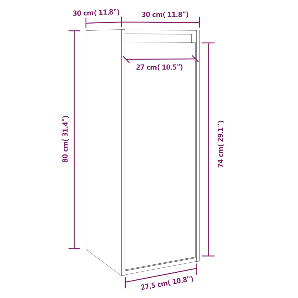 Pensili 2 pz Marrone Ambra 30x30x80cm in Legno Massello di Pino