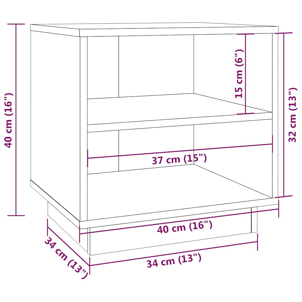 Comodini 2 pz Ambrati 40x34x40 cm in Legno Massello di Pino | homemem39