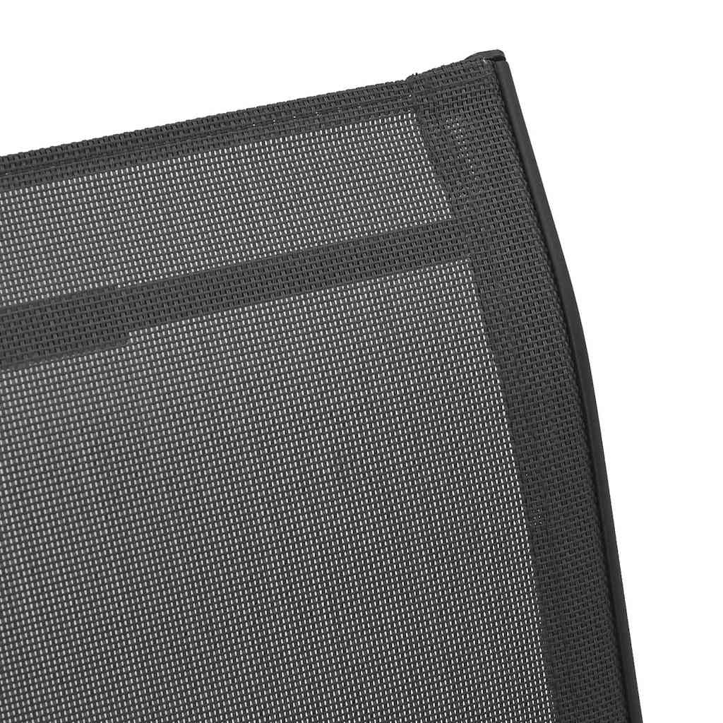 Sedie da Giardino Impilabili 6 pz in Tessuto Textilene Nero - homemem39