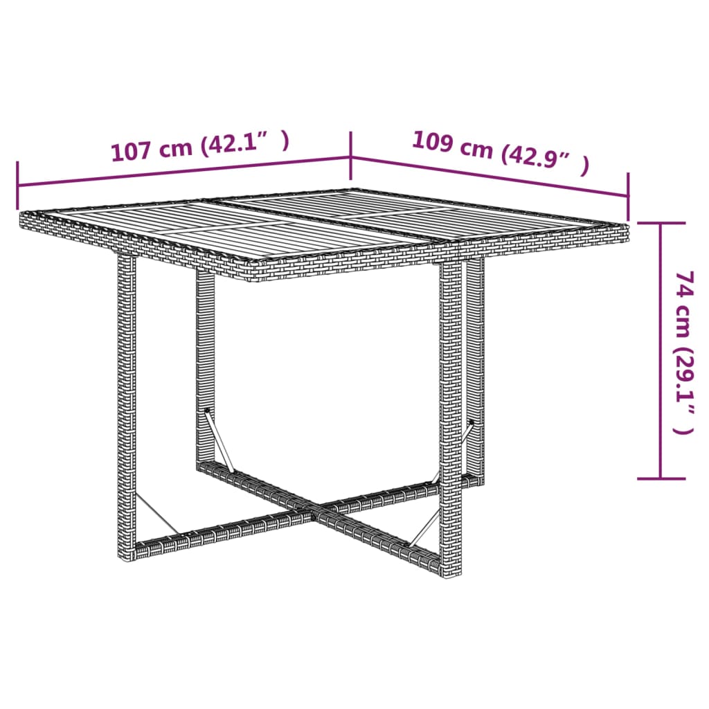 Set da Pranzo da Giardino 9 pz con Cuscini in Polyrattan Beige | homemem39