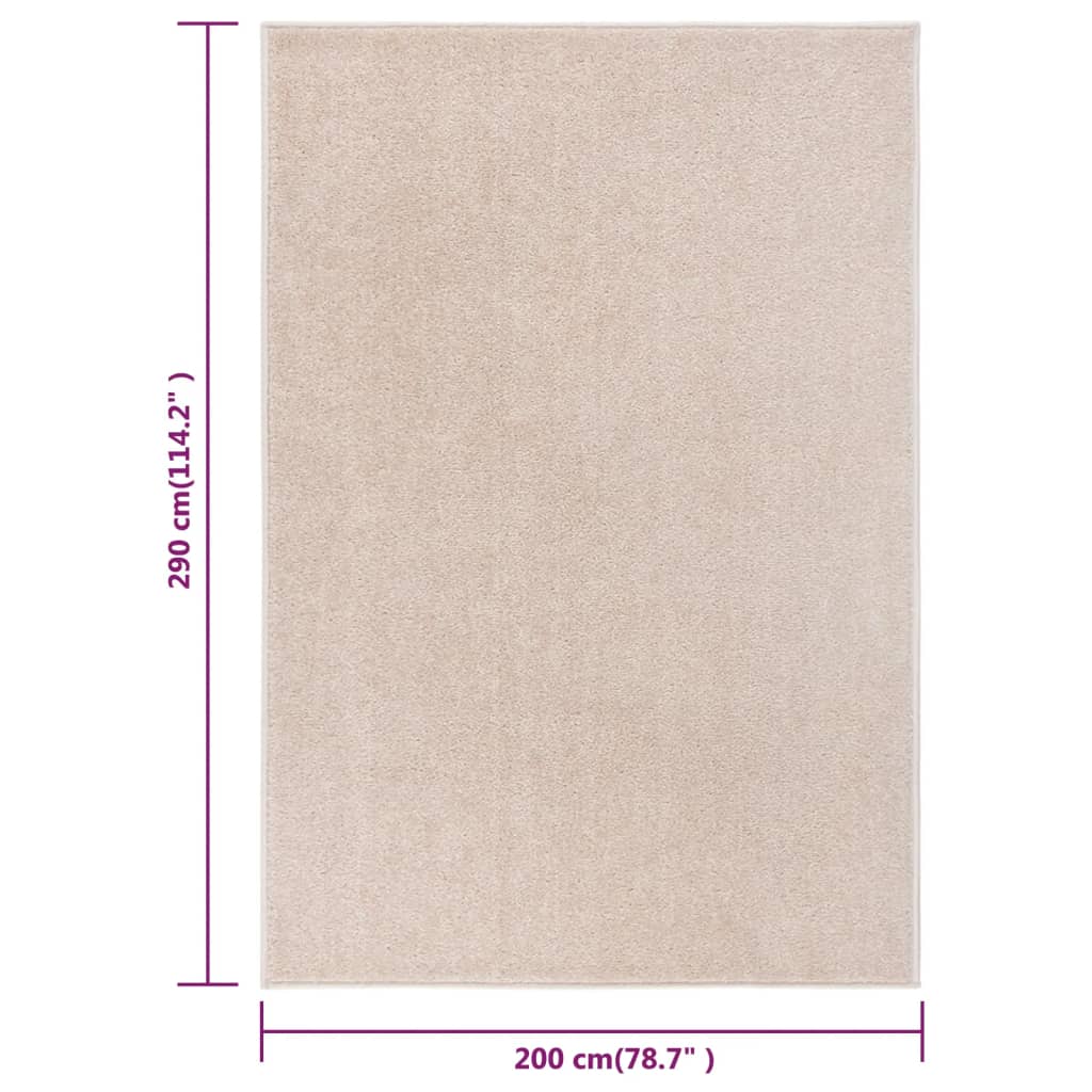 Tappeto a Pelo Corto 200x290 cm Beige Scuro