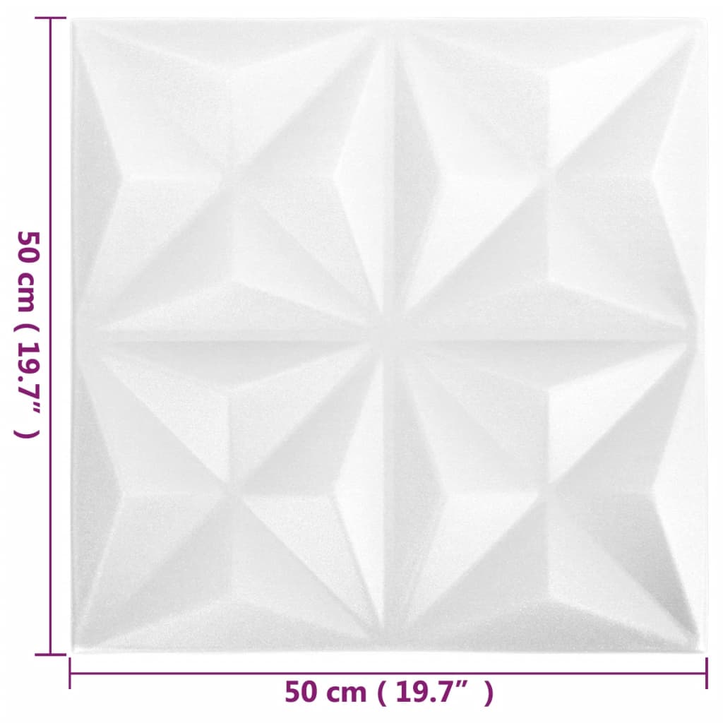 Pannelli Murali 3D 24 pz 50x50 cm Bianchi Origami 6 m² - homemem39