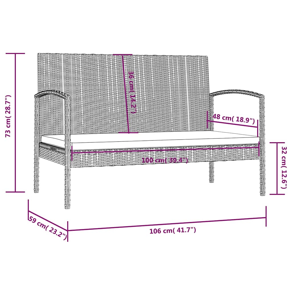 Set Divani da Giardino 8 pz con Cuscini in Polyrattan Marrone | homemem39