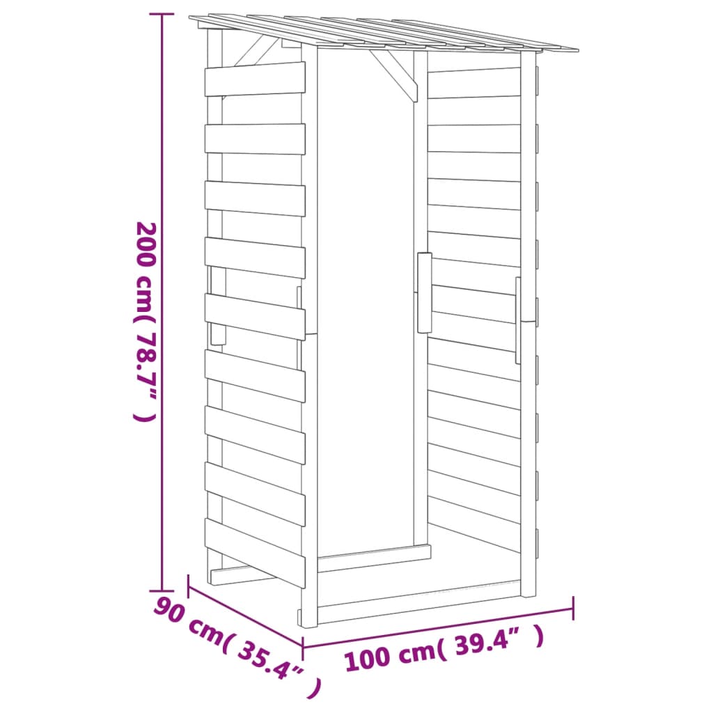 Pergole con Tetto 3 pz 100x90x200 cm Legno di Pino Impregnato | homemem39
