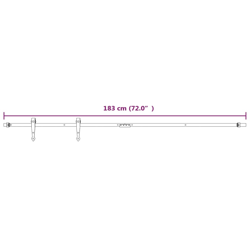 Kit Mini Anta Scorrevole in Acciaio al Carbonio Bianco 183 cm | homemem39