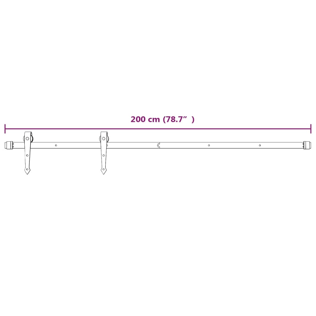 Kit Accessori per Porta Scorrevole 200 cm in Acciaio Bianco | homemem39