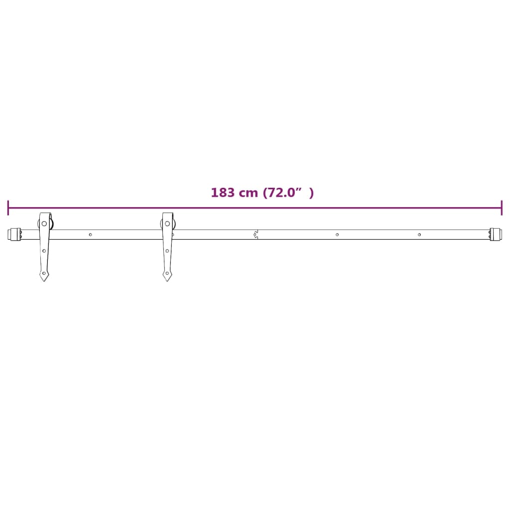 Kit Accessori per Porta Scorrevole 183 cm in Acciaio Bianco | homemem39
