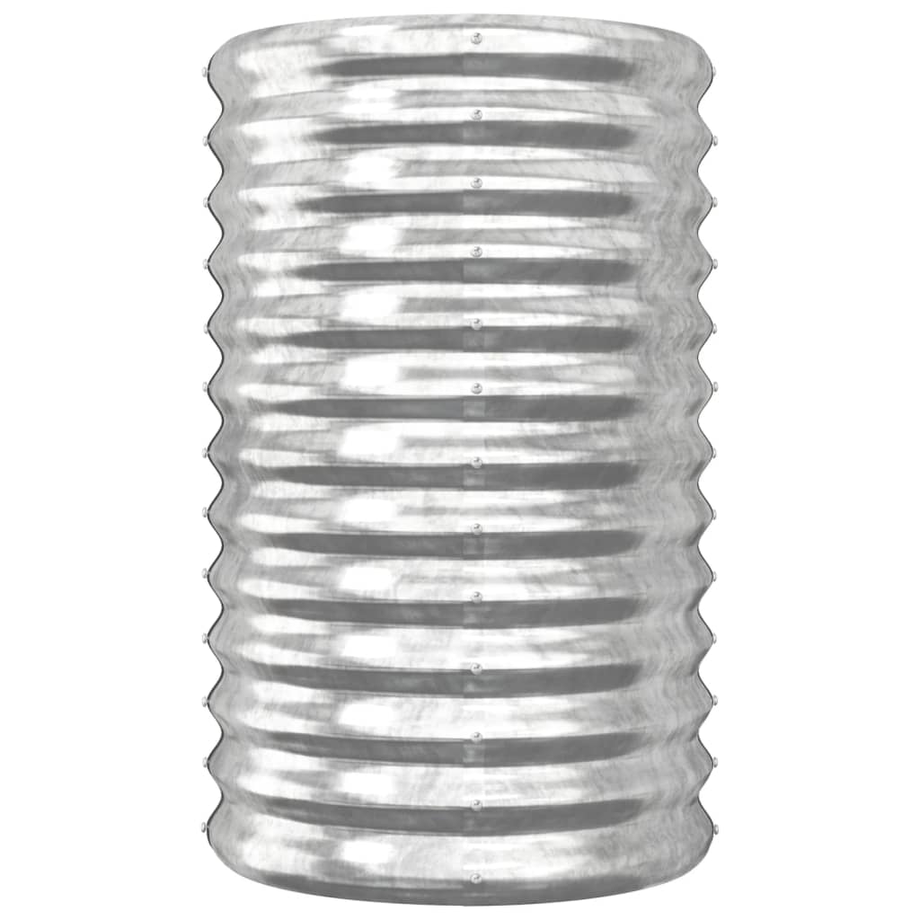 Vaso Giardino Acciaio Zincato 40x40x68 cm Argento