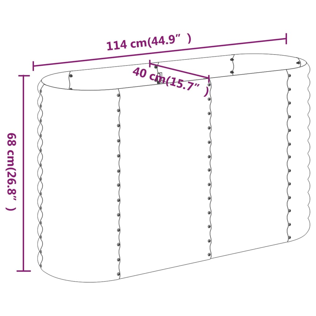 Letto Giardino Acciaio Zincato 114x40x68cm Marrone | homemem39
