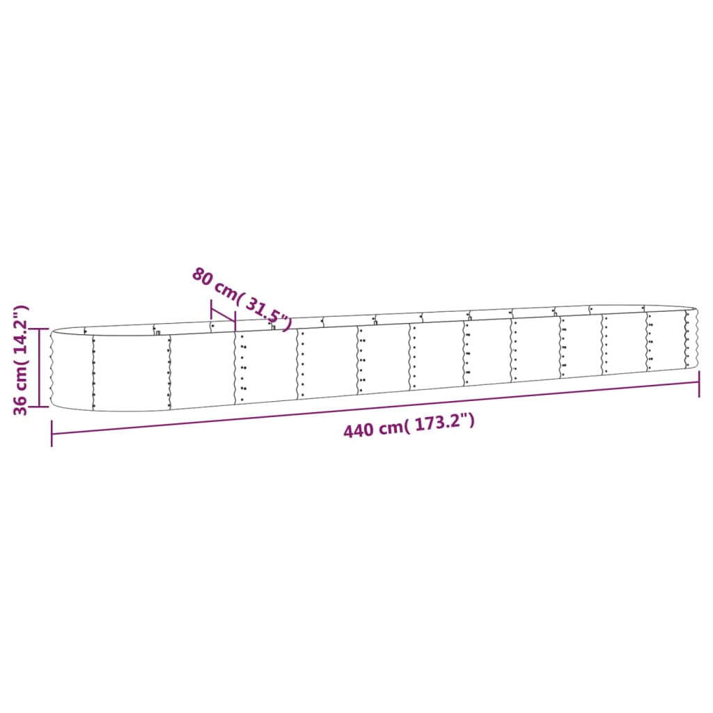 Letto Giardino Acciaio Zincato 440x80x36 cm Grigio | homemem39