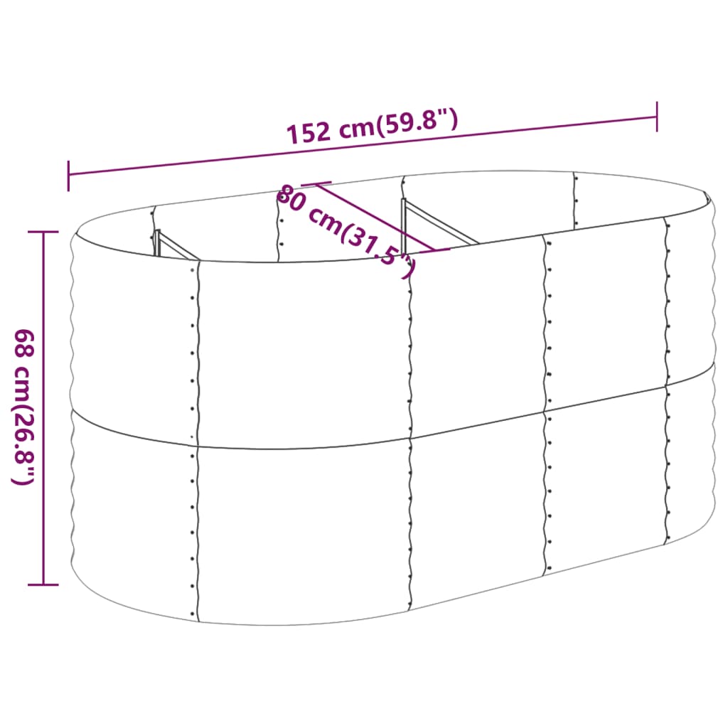 Letto Giardino Acciaio Zincato 152x80x68cm Marrone | homemem39