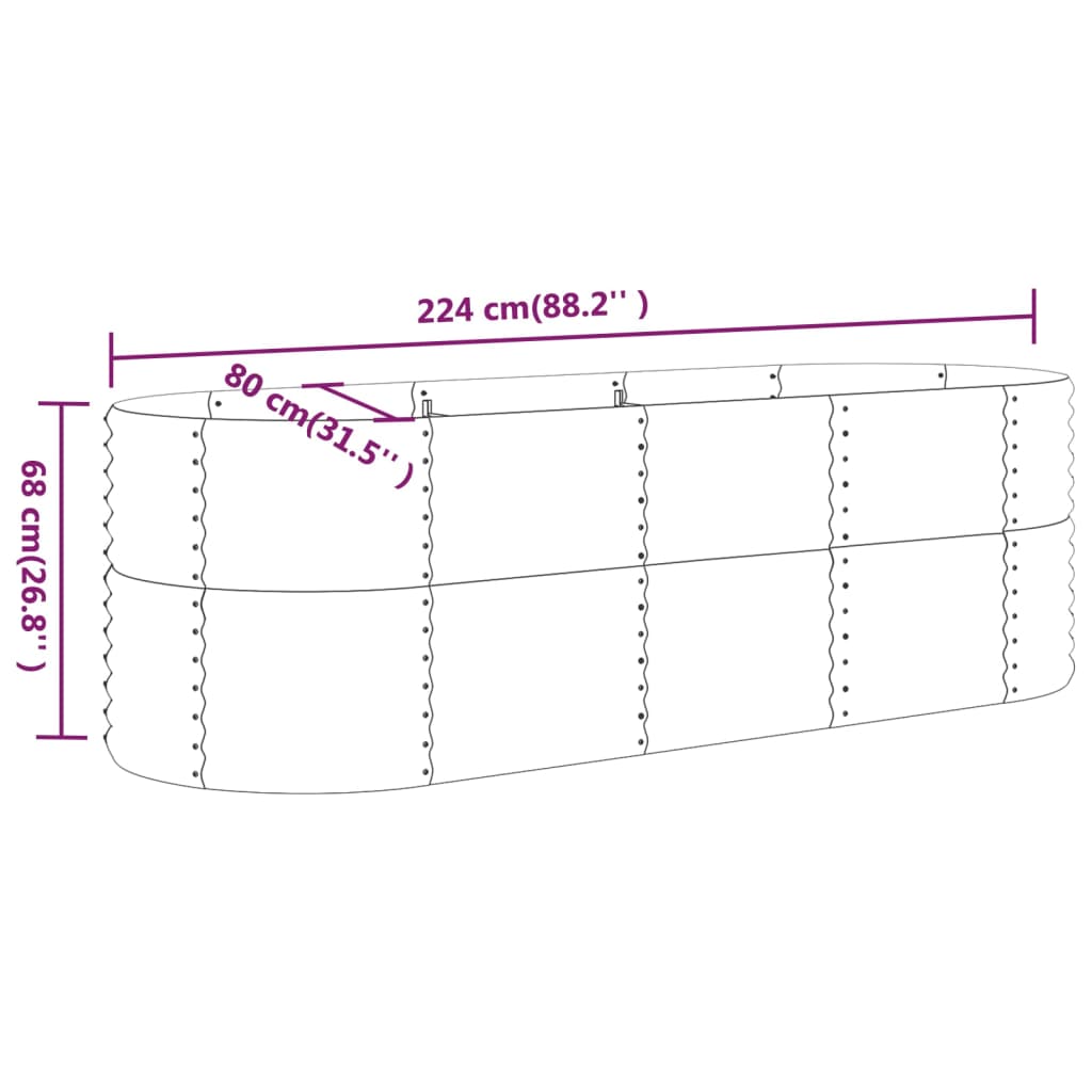 Letto Giardino Acciaio Zincato 224x80x68 cm Verde | homemem39