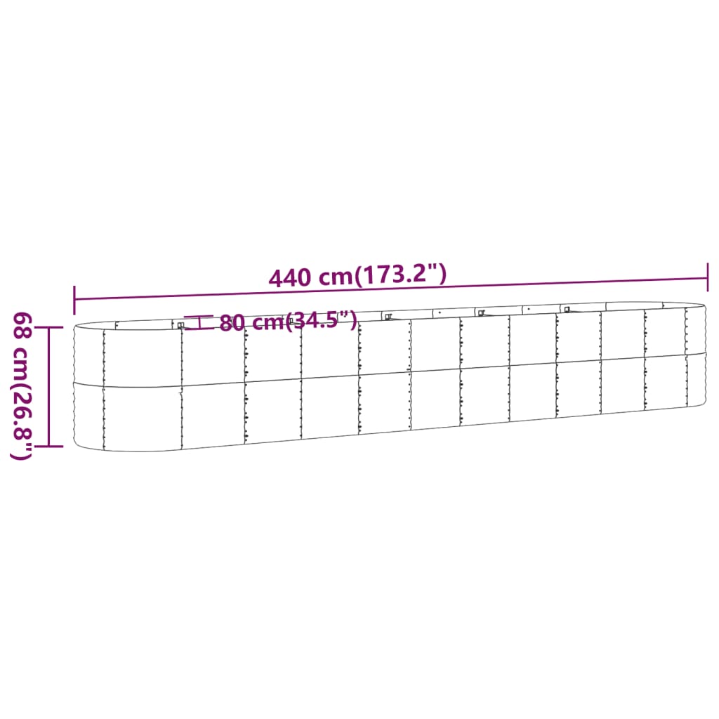 Letto Giardino Acciaio Zincato 440x80x68cm Argento | homemem39