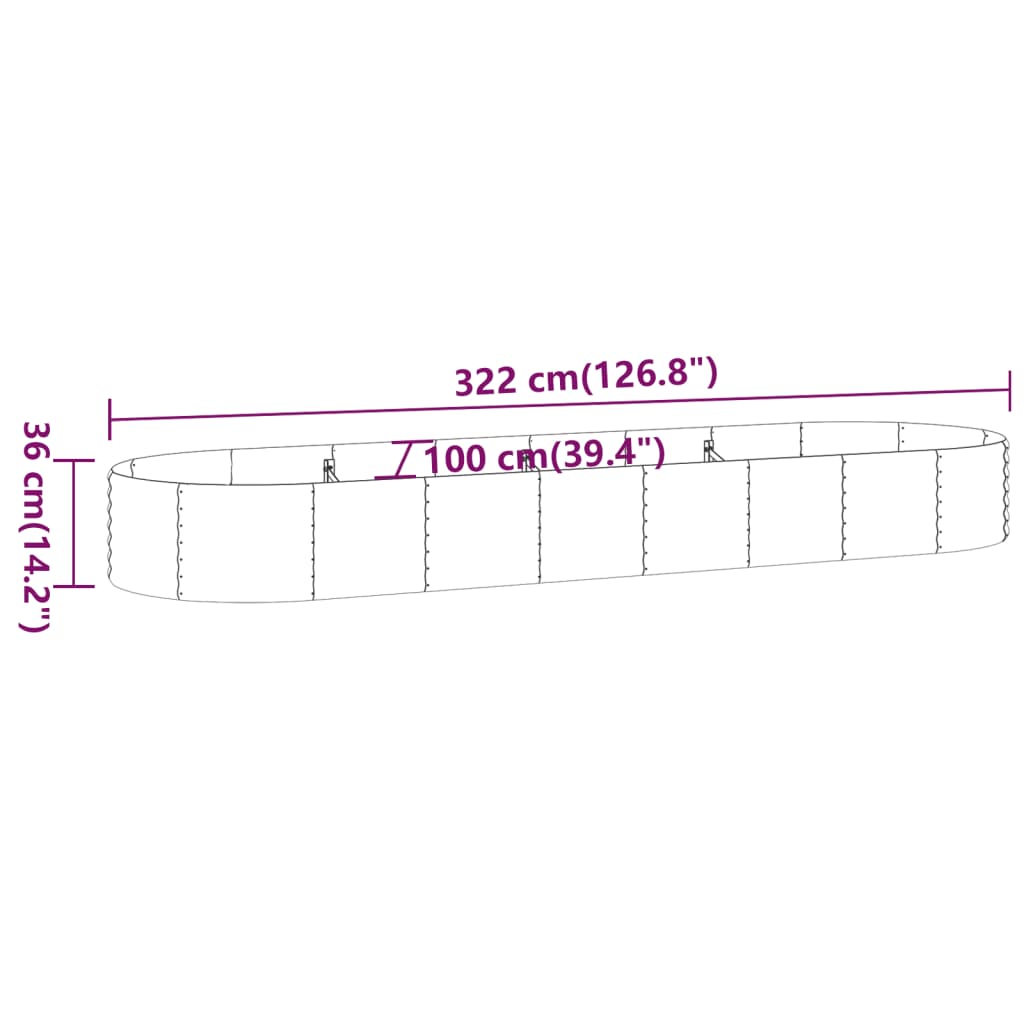 Letto Giardino Acciaio Zincato 322x100x36cm Argento | homemem39