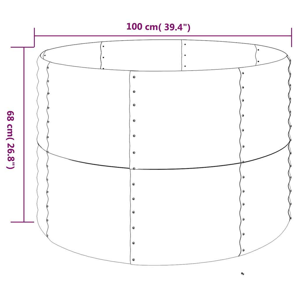 Letto Giardino Acciaio Zincato 100x100x68cm Argento | homemem39
