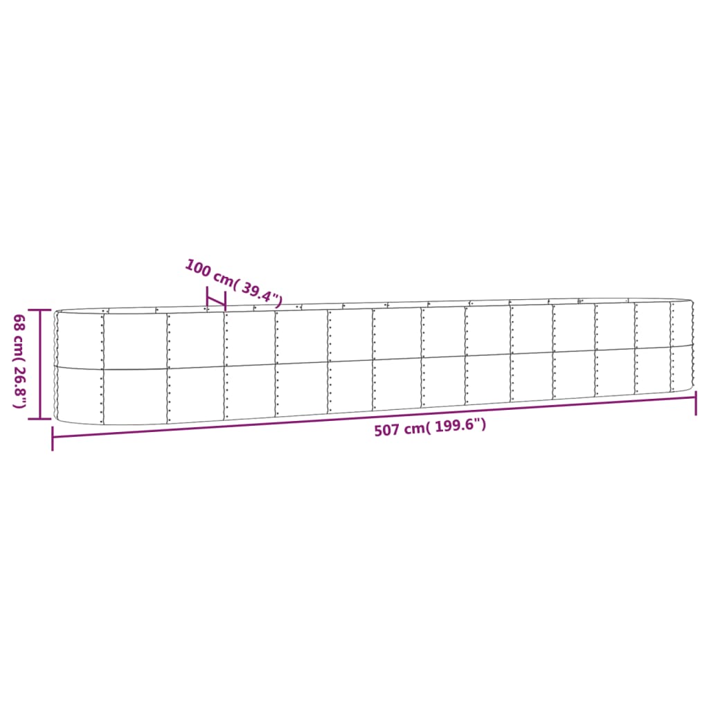 Letto Giardino Acciaio Verniciato a Polvere 507x100x68cm Grigio | homemem39