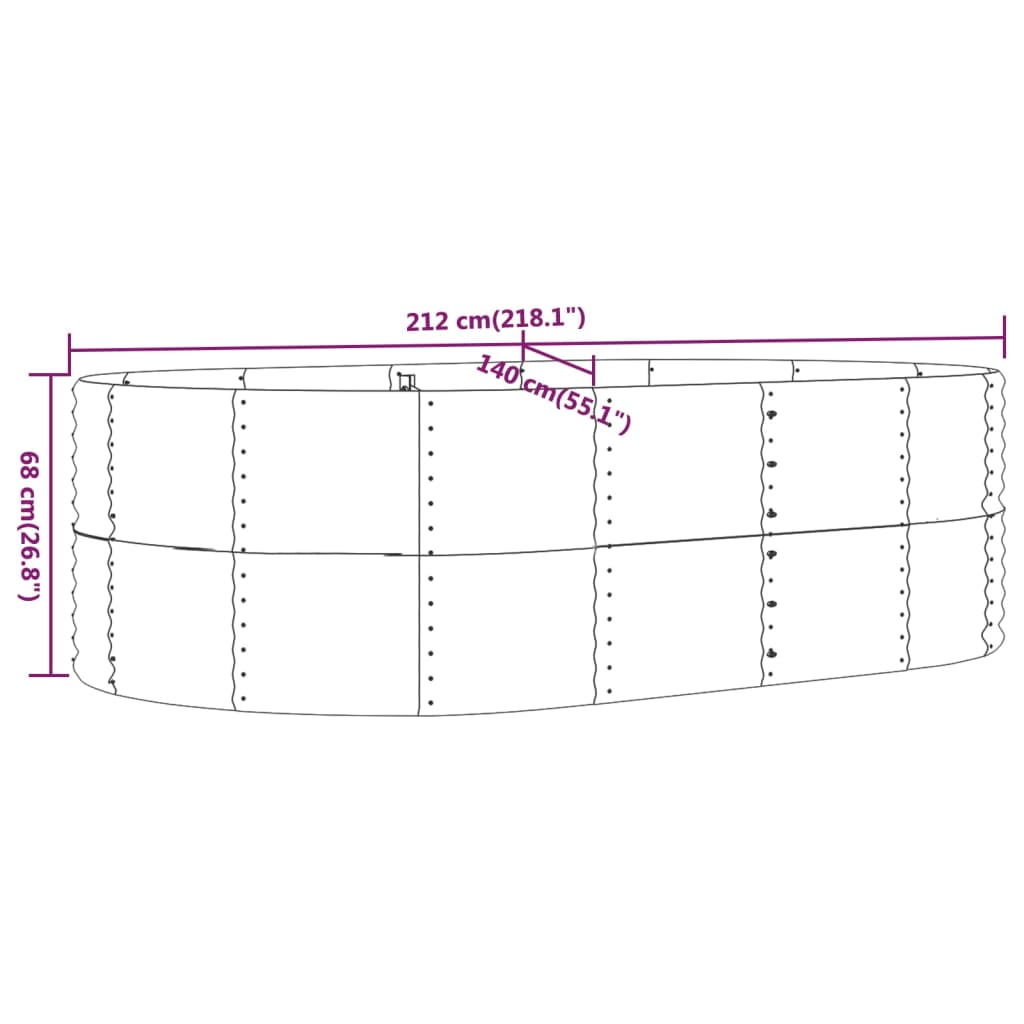 Letto Giardino Acciaio Zincato 212x140x68cm Argento | homemem39
