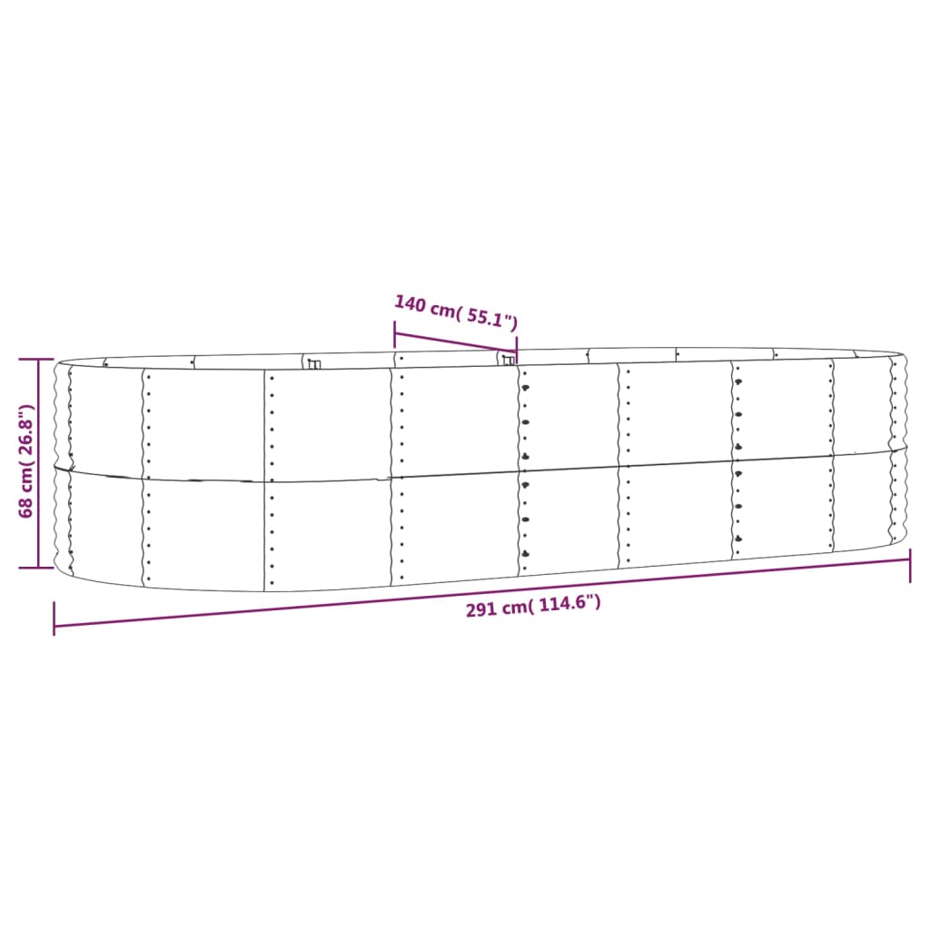 Letto Giardino Acciaio Zincato 291x140x68 cm Grigio | homemem39