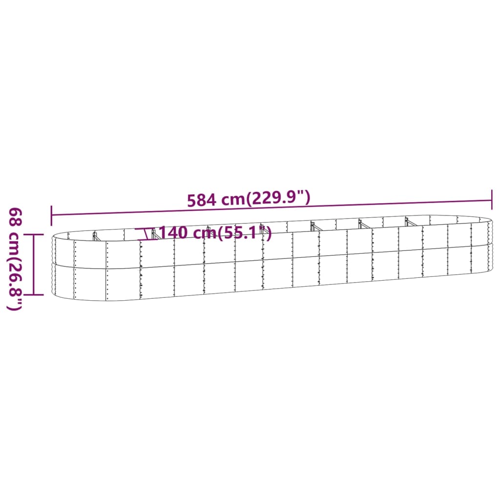 Letto Giardino Acciaio Vernice a Polvere 584x140x68cm Argento | homemem39