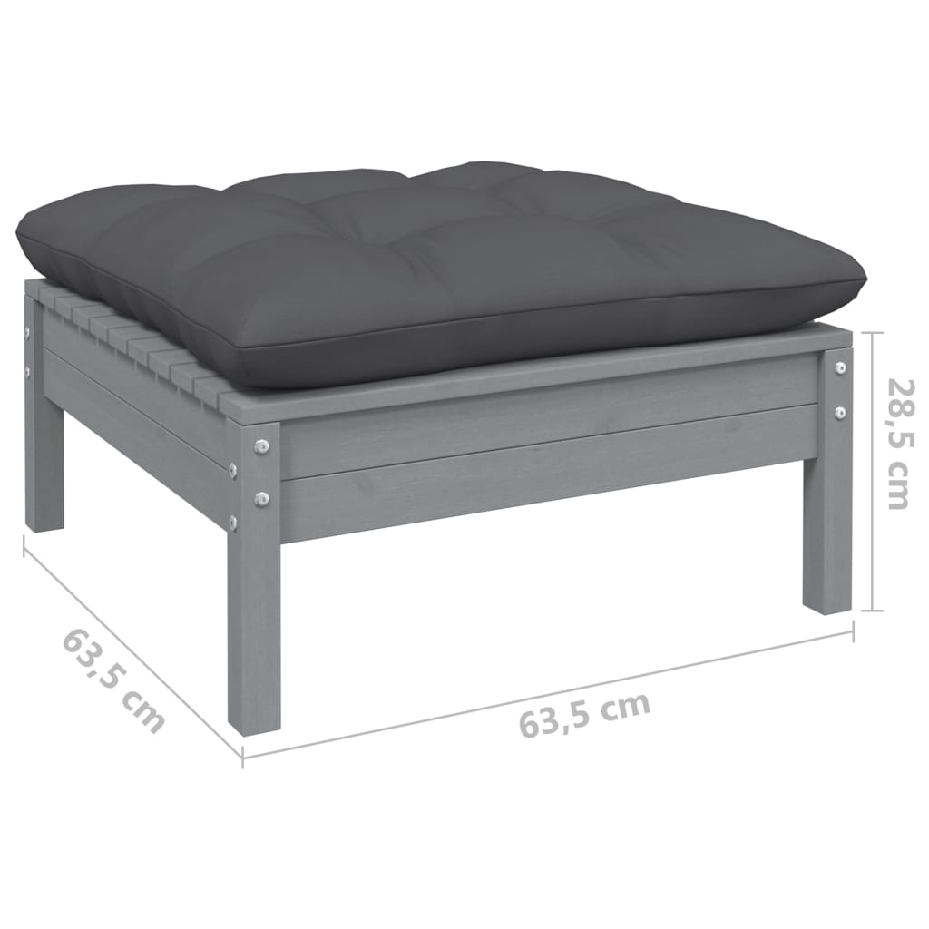 Set Salotto da Giardino 7pz con Cuscini Legno Massello di Pino - homemem39