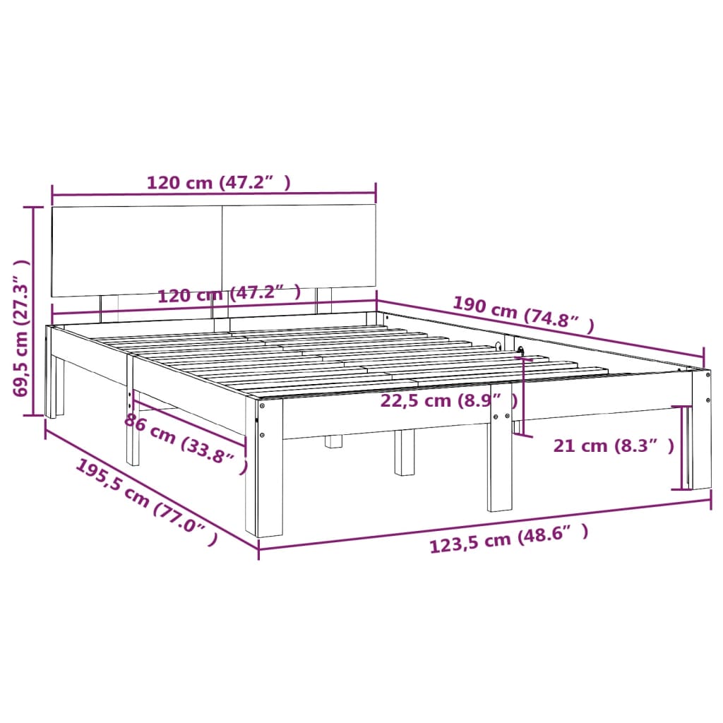 Giroletto in Legno Massello 120x190 cm Small Double | homemem39