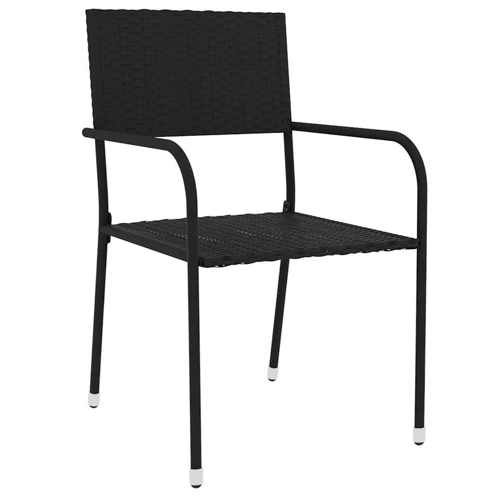 Set Mobili da Pranzo per Giardino 3 pz Polyrattan Nero | homemem39