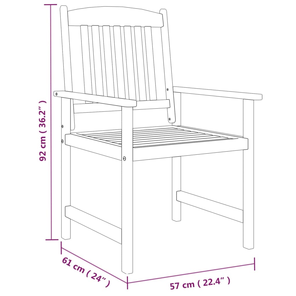 Set da Pranzo da Giardino 7 pz Legno Massello di Acacia Grigio | homemem39