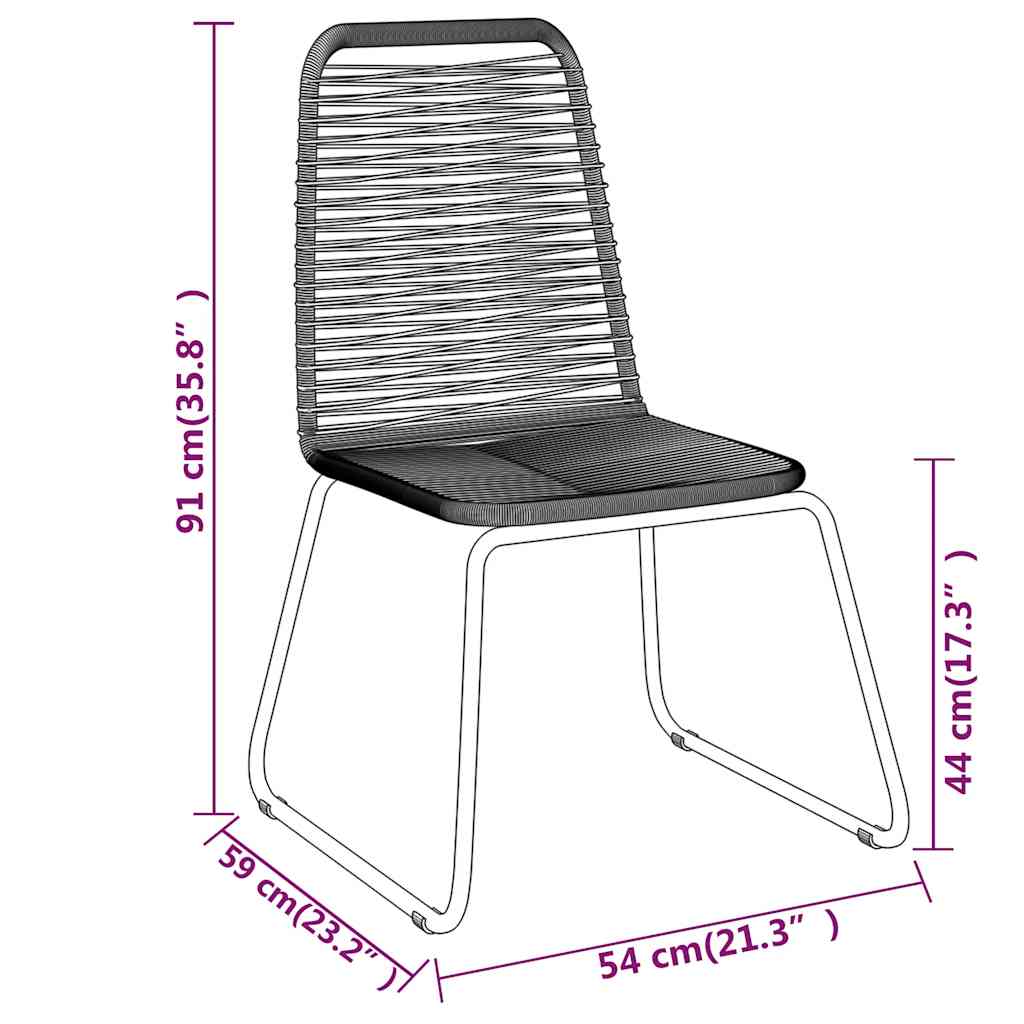 Set Mobili da Pranzo per Giardino 3 pz Nero | homemem39