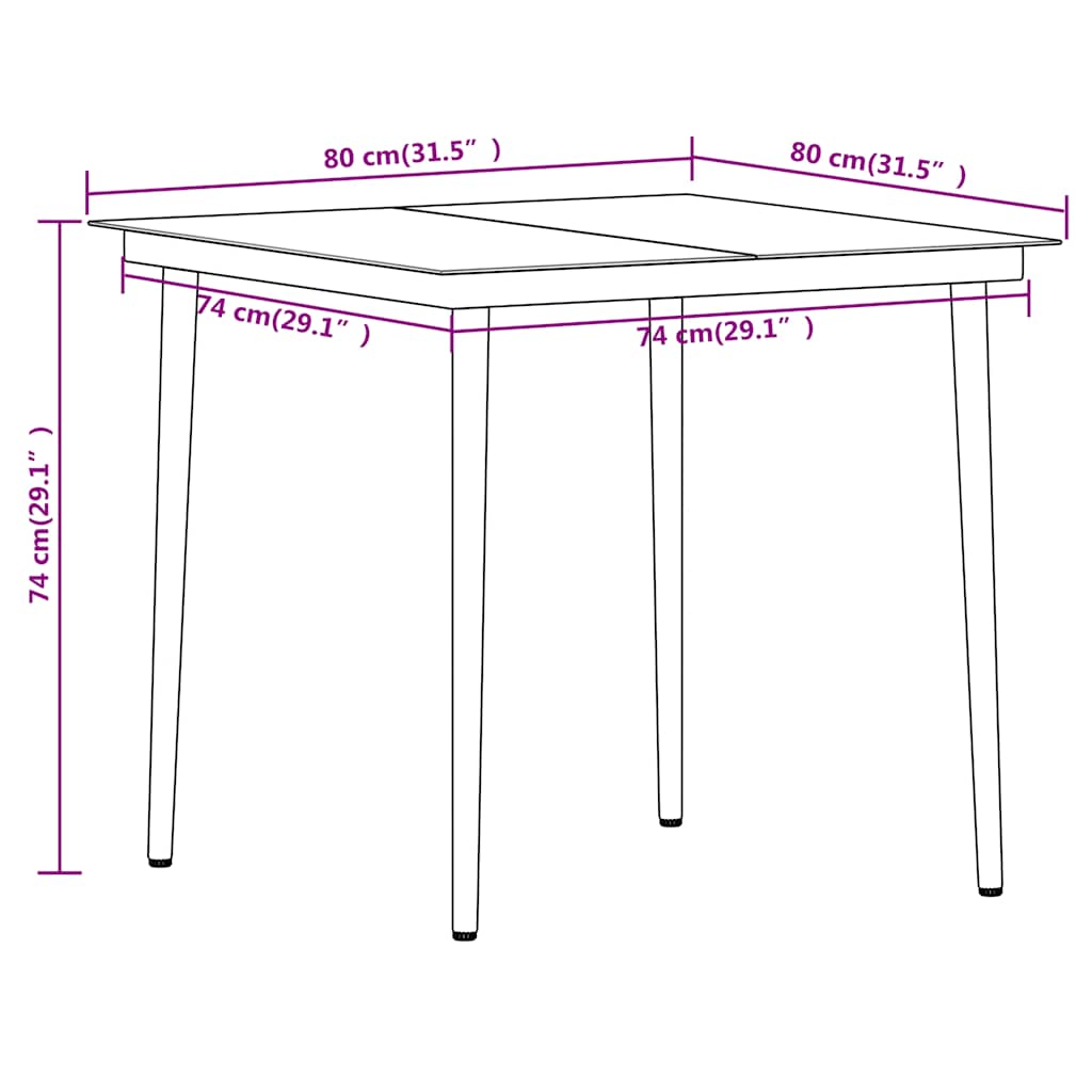 Set Mobili da Pranzo per Giardino 5 pz Nero | homemem39