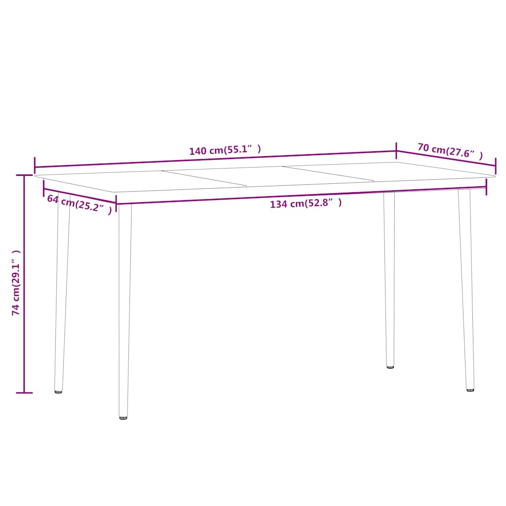 Set Mobili da Pranzo per Giardino 5 pz Nero | homemem39