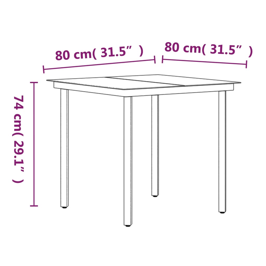 Set da Pranzo da Giardino 5 pz con Cuscini Grigio e Nero | homemem39