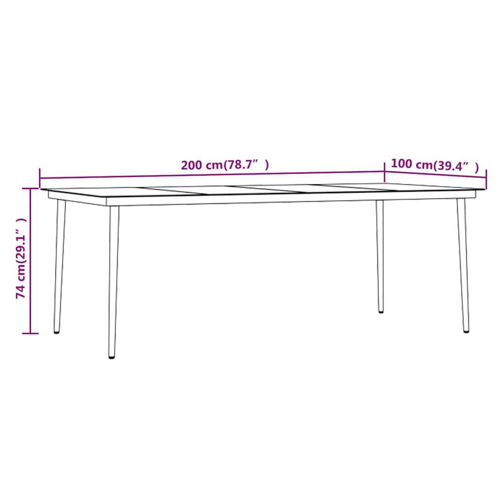 Set da Pranzo per Giardino 9 pz con Cuscini Marrone e Nero | homemem39
