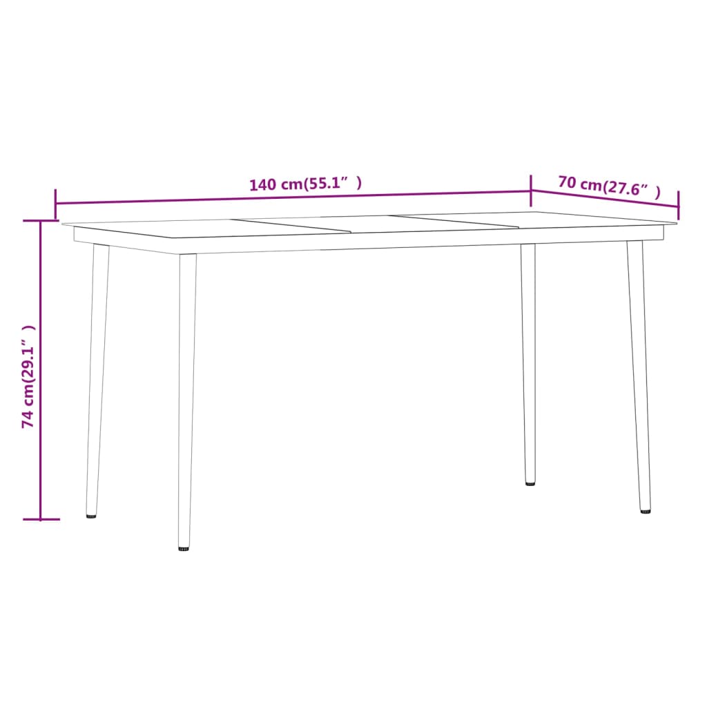 Set da Pranzo da Giardino 7 pz con Cuscini Beige | homemem39