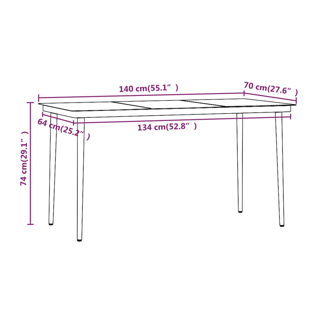 Set da Pranzo da Giardino 5 pz con Cuscini Marrone | homemem39