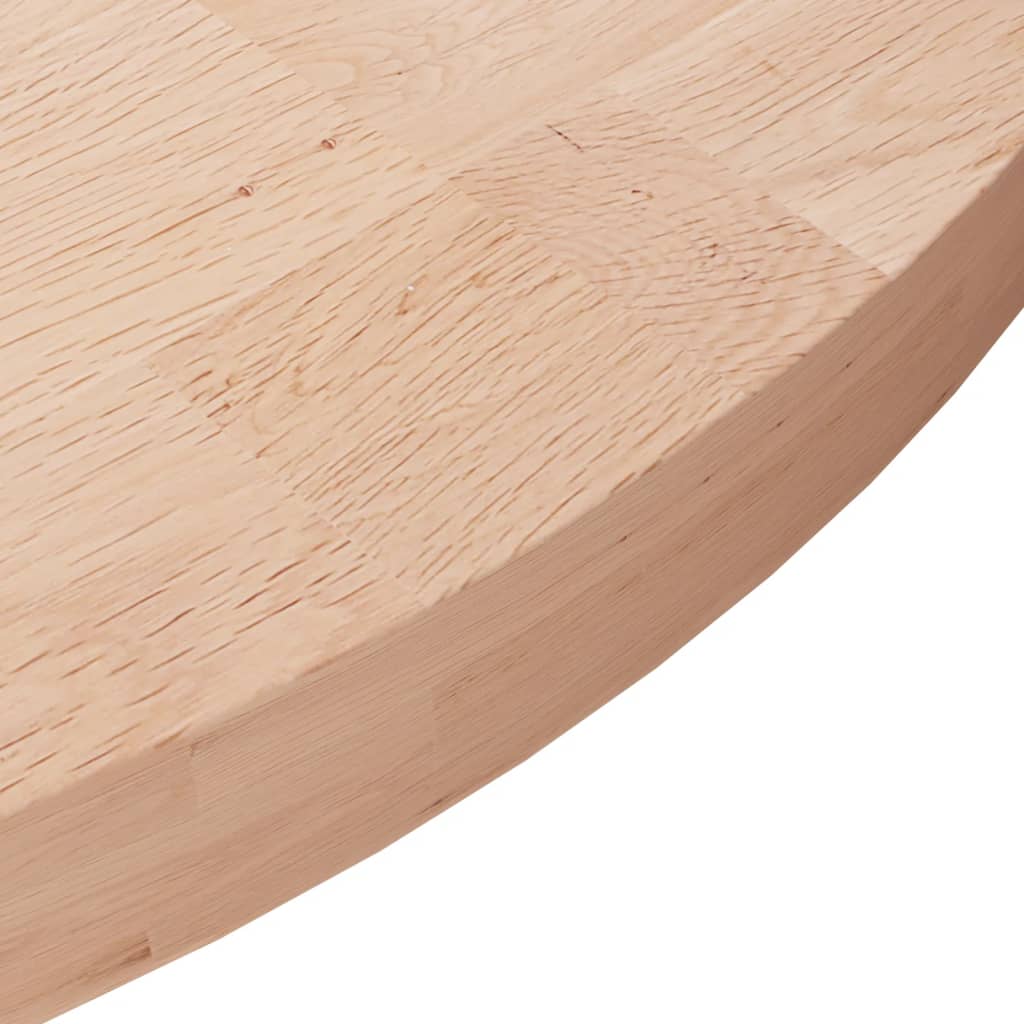 Piano Tavolo Rotondo Ø80x4 cm Massello di Rovere Non Trattato