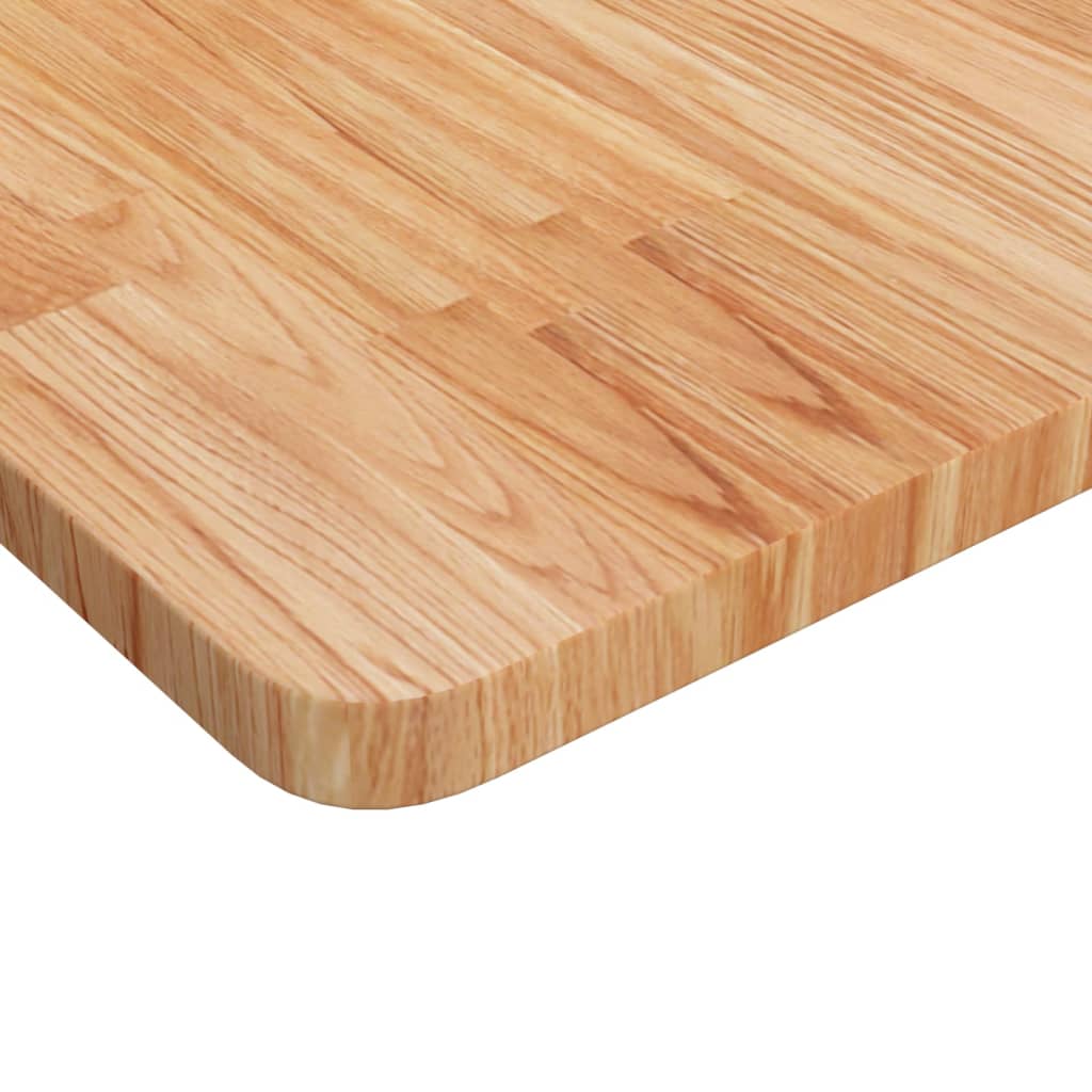 Piano Tavolo Quadrato Marrone Chiaro 90x90x2,5 Rovere Trattato | homemem39