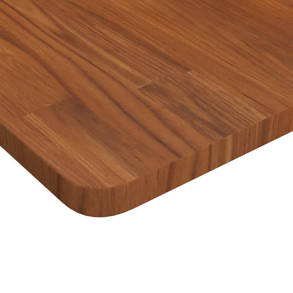 Piano Tavolo Quadrato Marrone Scuro 70x70x2,5cm Rovere Trattato | homemem39