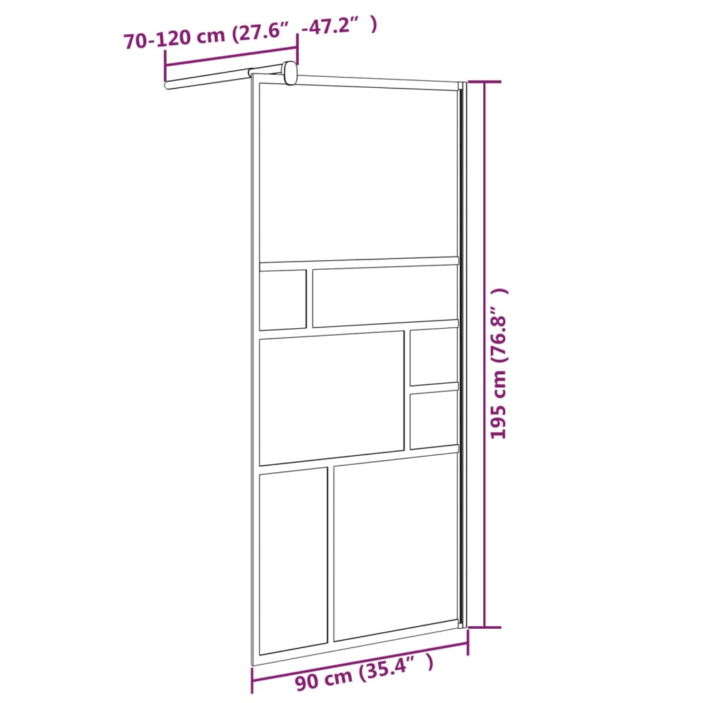 Parete per Doccia Walk in 90x195 cm in Vetro ESG Bianco | homemem39