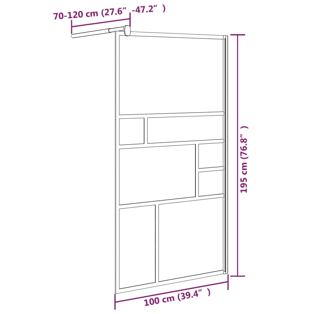 Parete per Doccia Walk in 100x195 cm in Vetro ESG Bianco | homemem39
