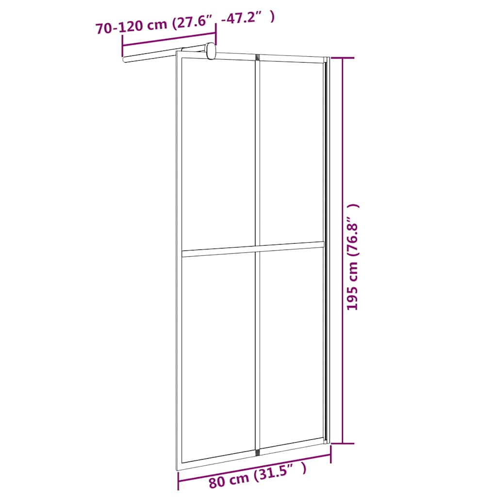 Cabina Doccia 80x195 cm con Vetro Temperato Scuro | homemem39