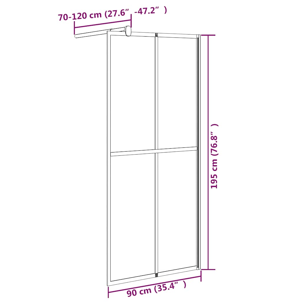 Cabina Doccia 90x195 cm Vetro Temperato Scuro | homemem39