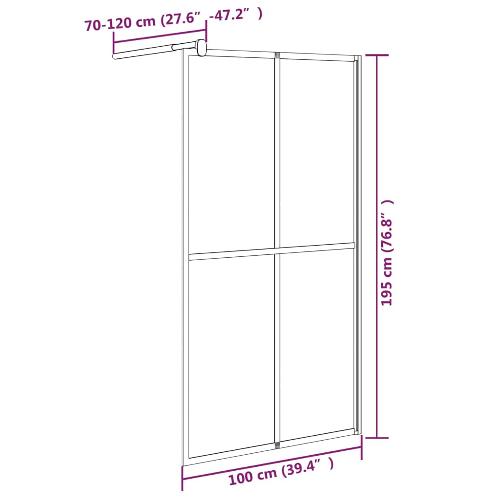 Cabina Doccia 100x195 cm Vetro Temperato Scuro | homemem39