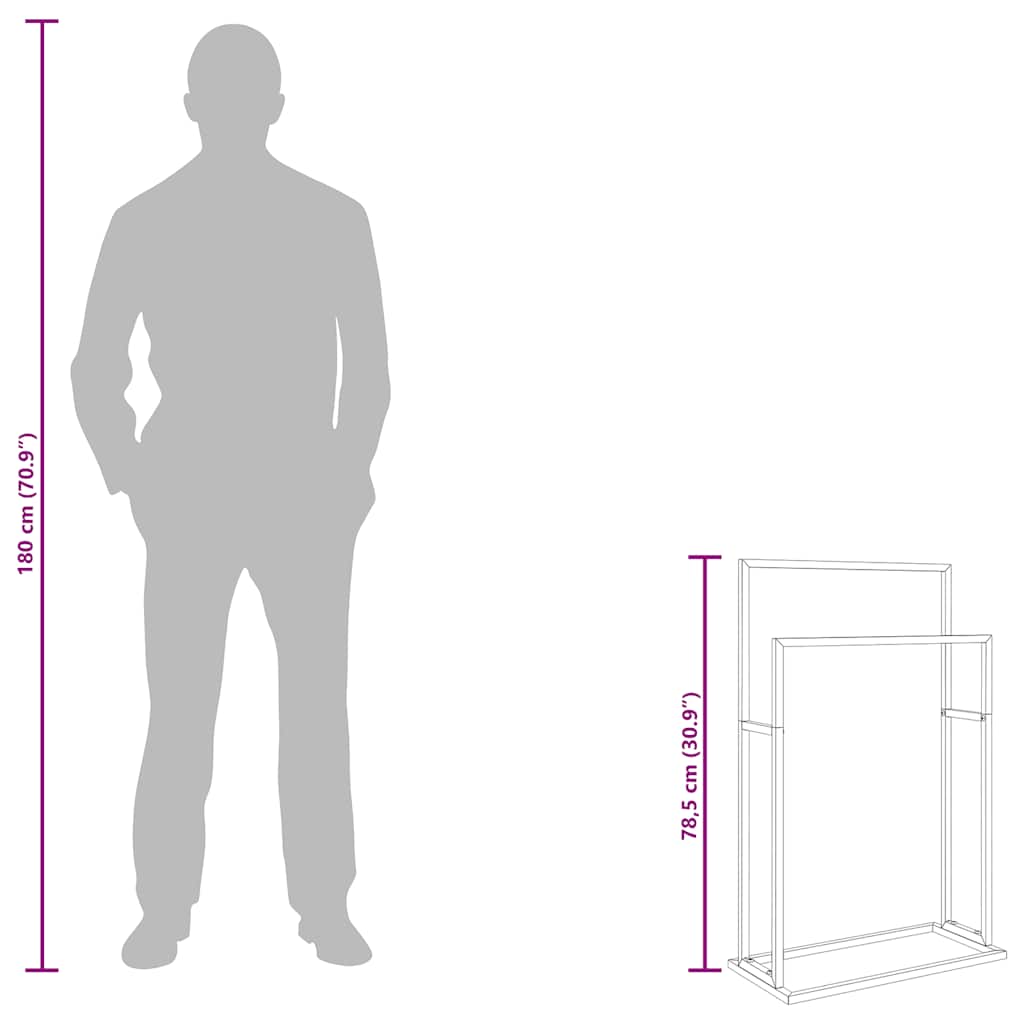 Portasciugamani da Pavimento Oro 48x24x78,5 cm in Ferro