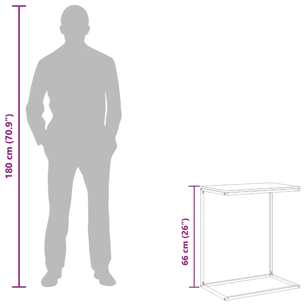 Tavolino da Salotto Bianco 55x35x66 cm in Legno Multistrato