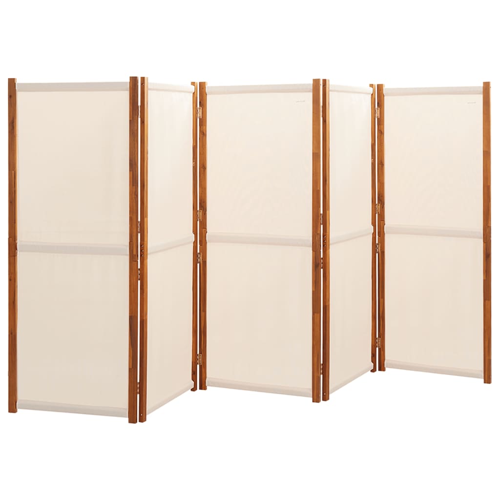 Divisorio a 5 Pannelli Bianco Crema 350x180 cm | homemem39