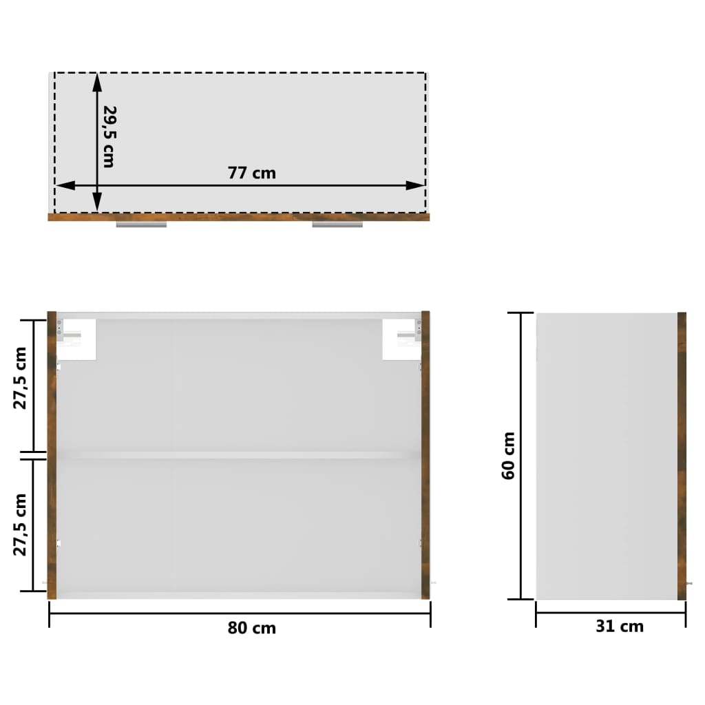 Mobile Pensile “Lyon” Rovere Fumo 80x31x60 cm | homemem39
