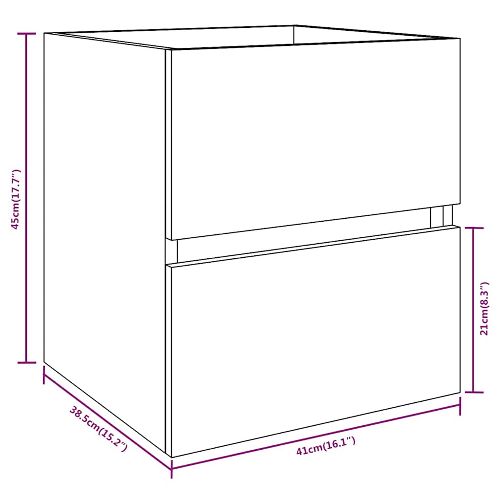 Mobile Lavabo Grigio Sonoma 41x38,5x45 cm in Legno Multistrato