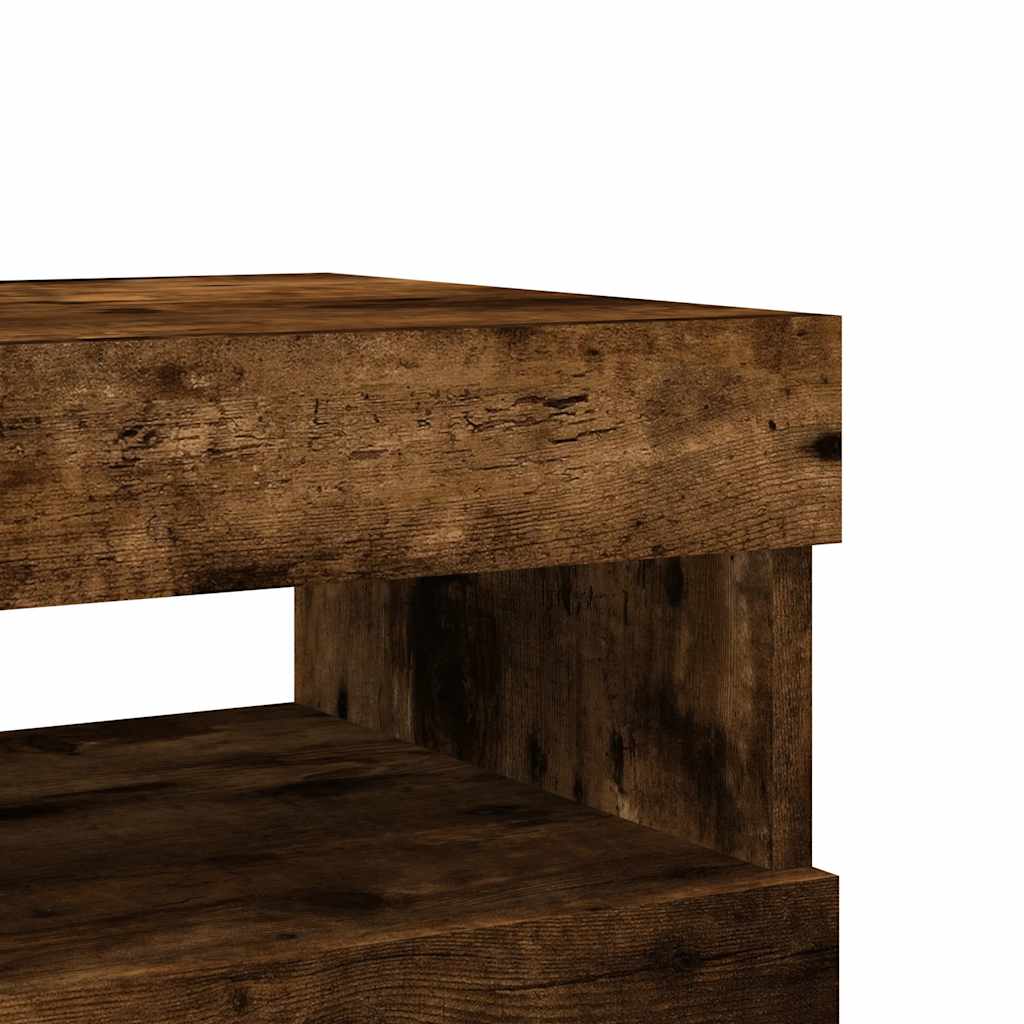 Mobili Porta TV con Luci LED 2 pz Rovere Fumo 60x35x40 cm - homemem39